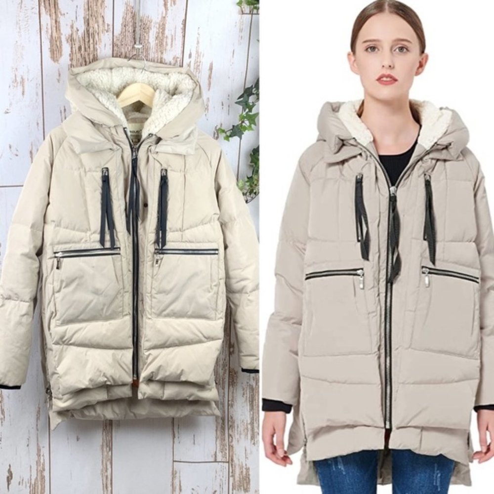 Orolay "Amazon" Coat in Beige Cream Tan Color